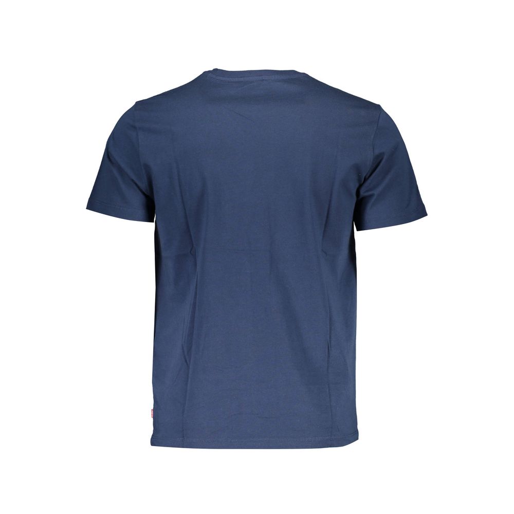 Camiseta azul de algodón para hombre