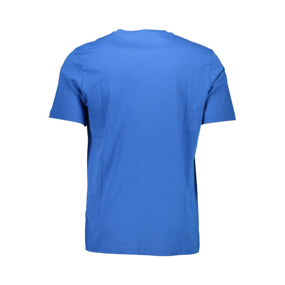 Camiseta azul de algodón para hombre