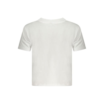 White Cotton Women T-Shirt