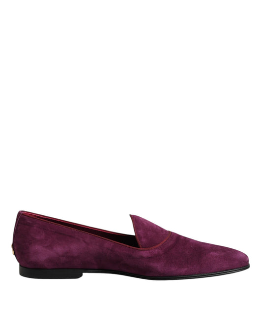 Purple Velvet Slip On Loafers Formal Shoes