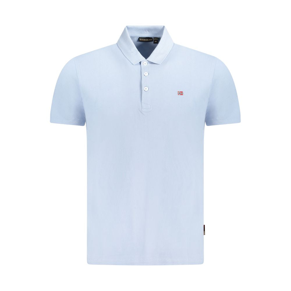 Polo de algodón azul claro para hombre