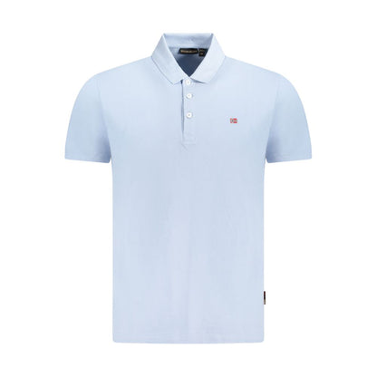 Polo de algodón azul claro para hombre