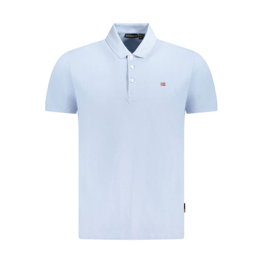 Polo de algodón azul claro para hombre