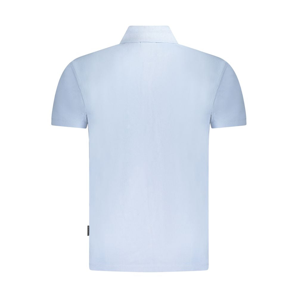 Polo de algodón azul claro para hombre