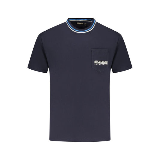 Camiseta azul de algodón