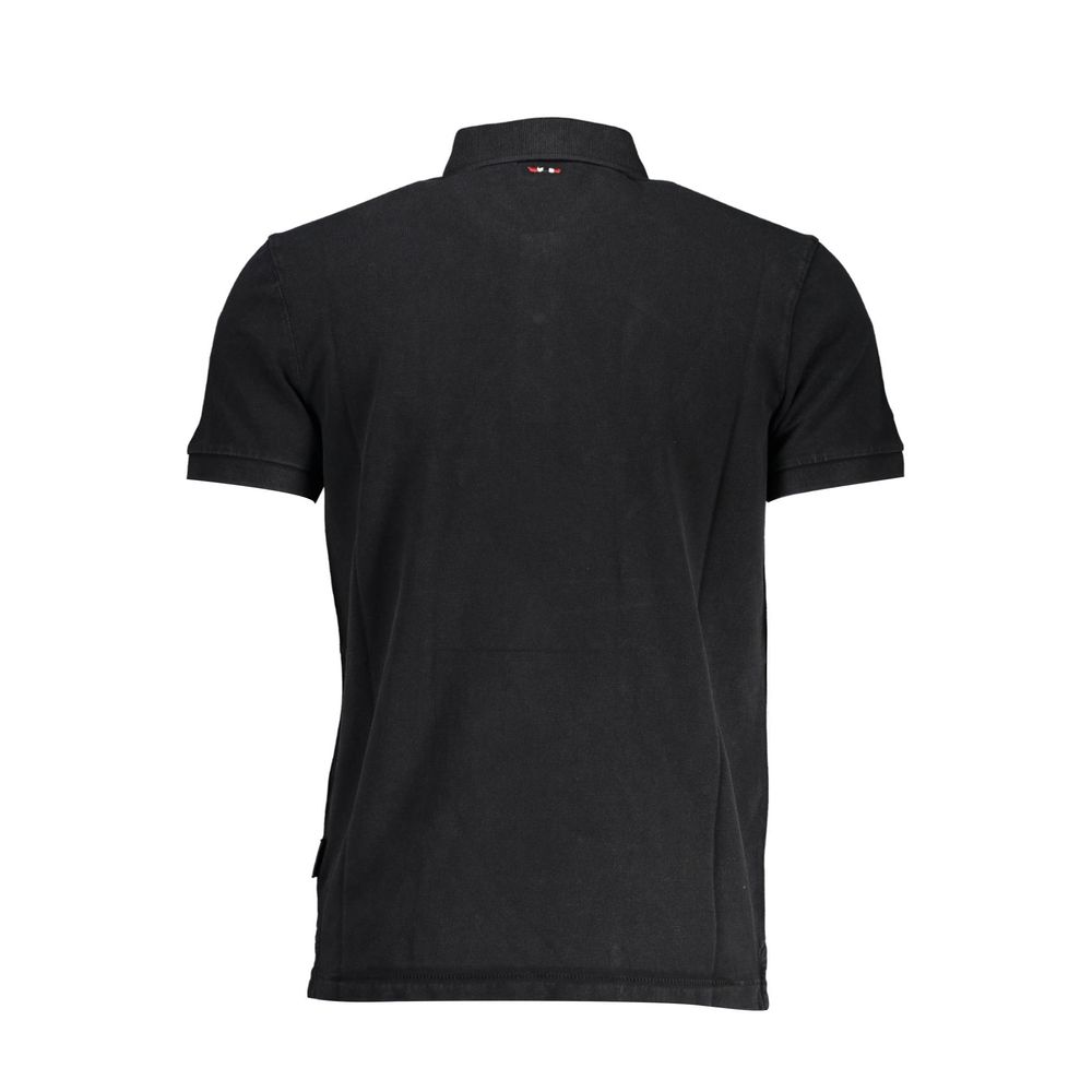 Polo negro de algodón para hombre
