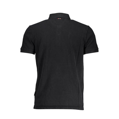 Polo negro de algodón para hombre
