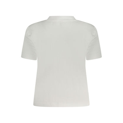 White Cotton Women T-Shirt