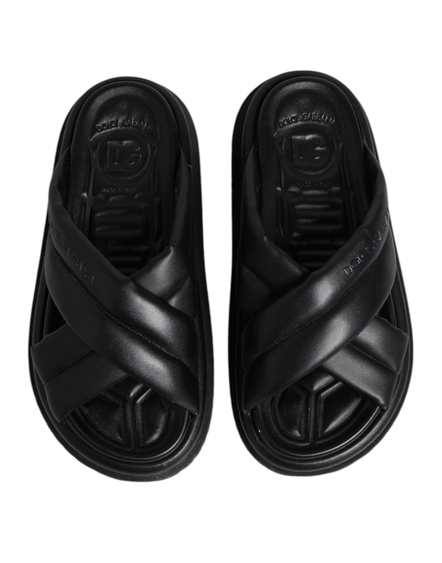 Black DG Logo Slides Sandals Beachwear Shoes