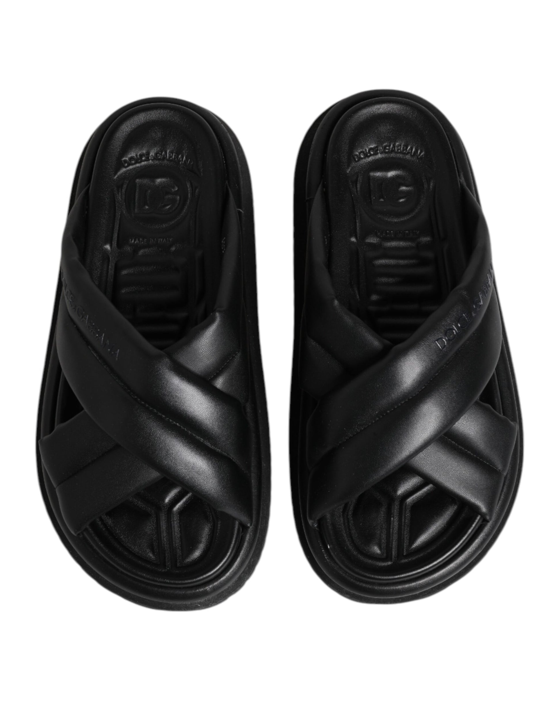 Black DG Logo Slides Sandals Beachwear Shoes
