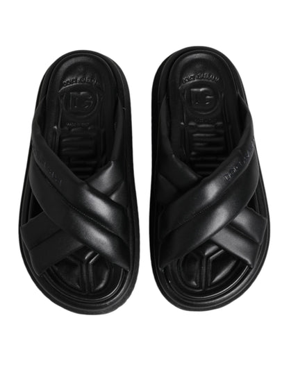 Black DG Logo Slides Sandals Beachwear Shoes