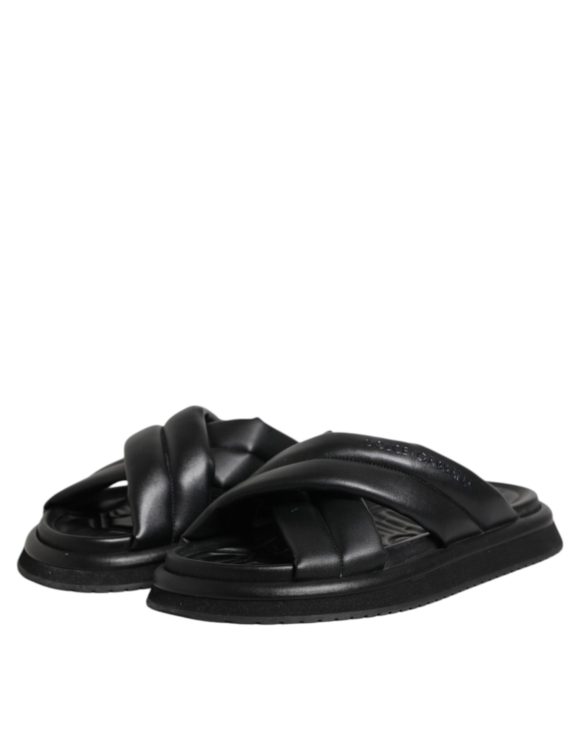 Black DG Logo Slides Sandals Beachwear Shoes