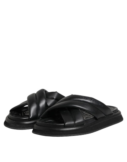 Black DG Logo Slides Sandals Beachwear Shoes
