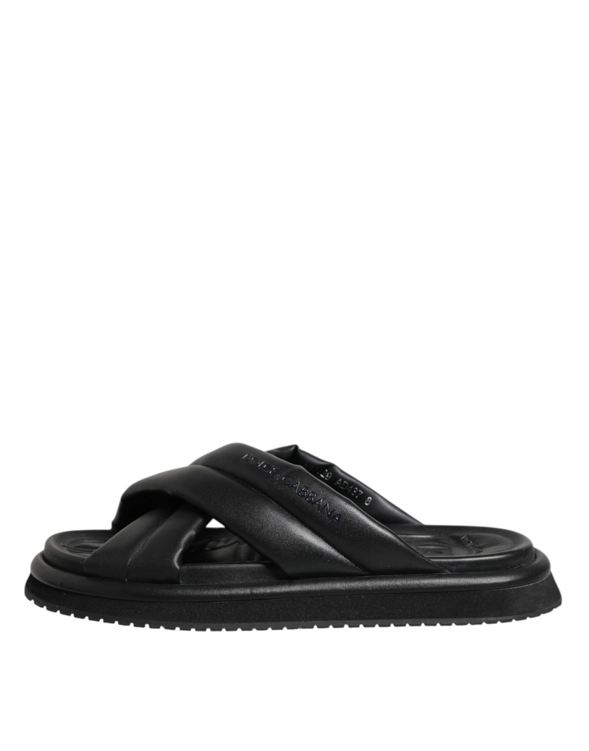 Black DG Logo Slides Sandals Beachwear Shoes