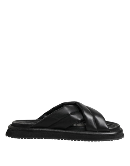 Black DG Logo Slides Sandals Beachwear Shoes