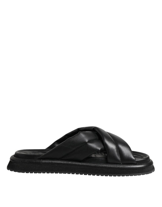 Black DG Logo Slides Sandals Beachwear Shoes