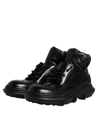 Black Leather Casual Mens Ankle Boots Shoes