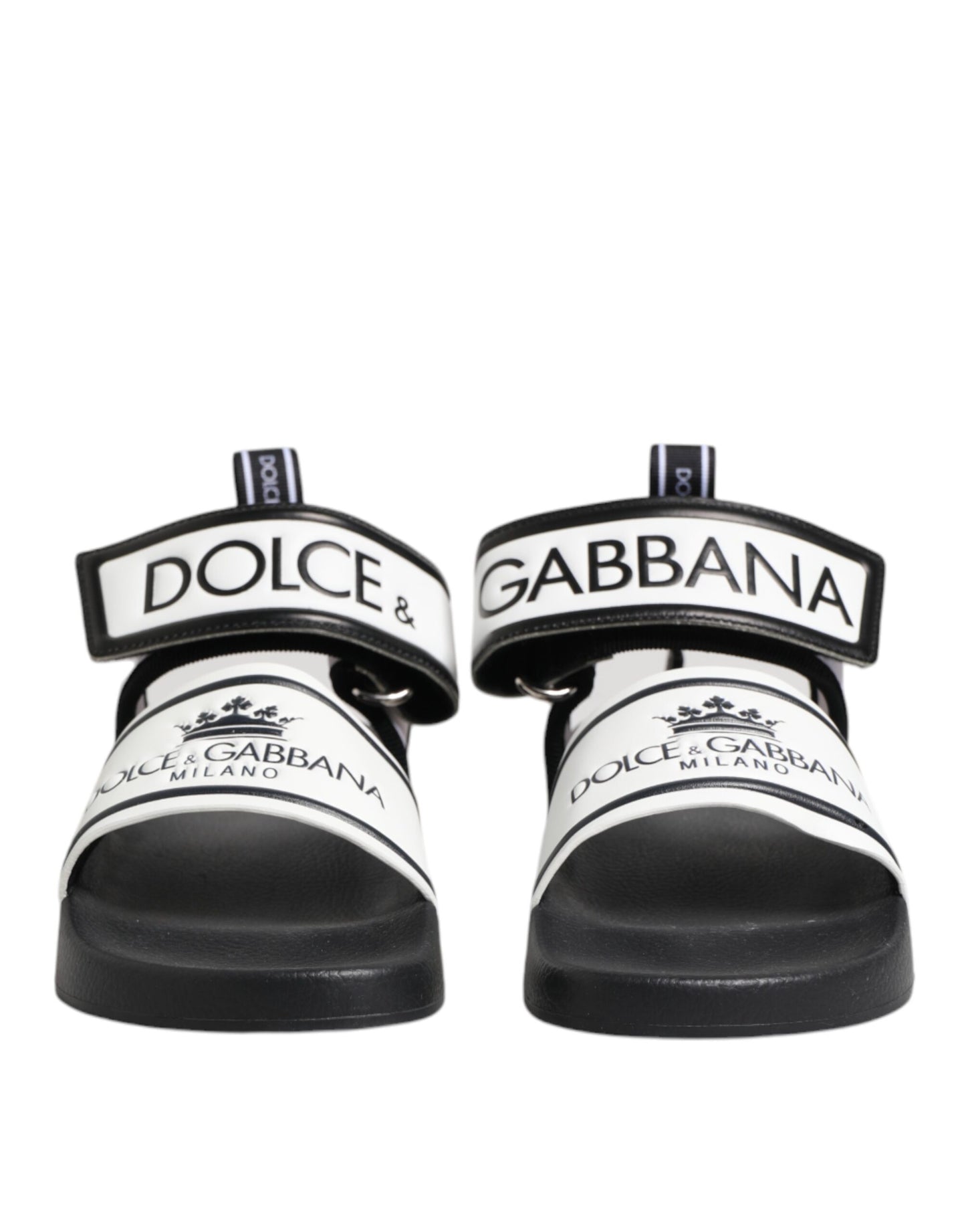 Black White DG Logo Slides Sandals Shoes
