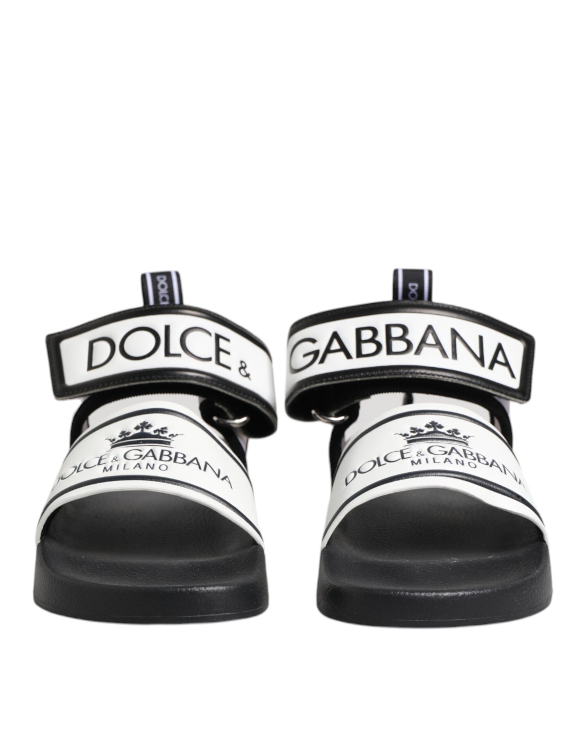 Black White DG Logo Slides Sandals Shoes