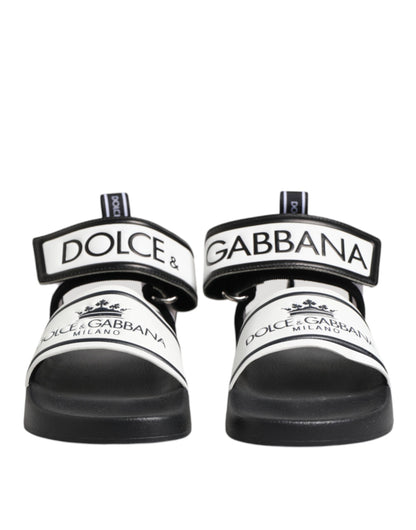 Black White DG Logo Slides Sandals Shoes