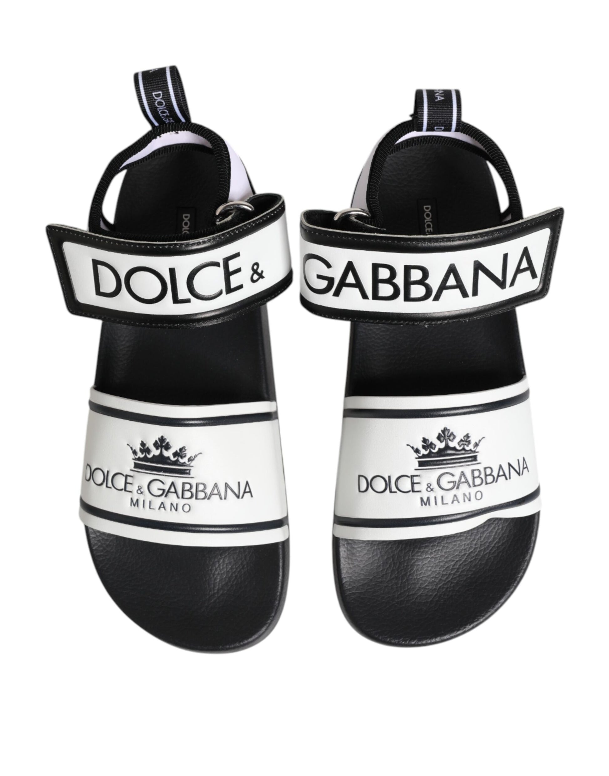 Black White DG Logo Slides Sandals Shoes