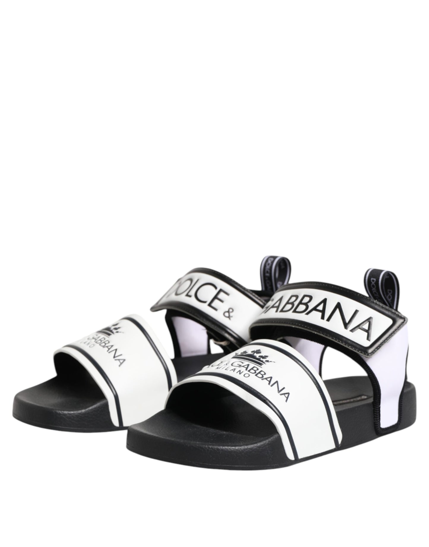 Black White DG Logo Slides Sandals Shoes
