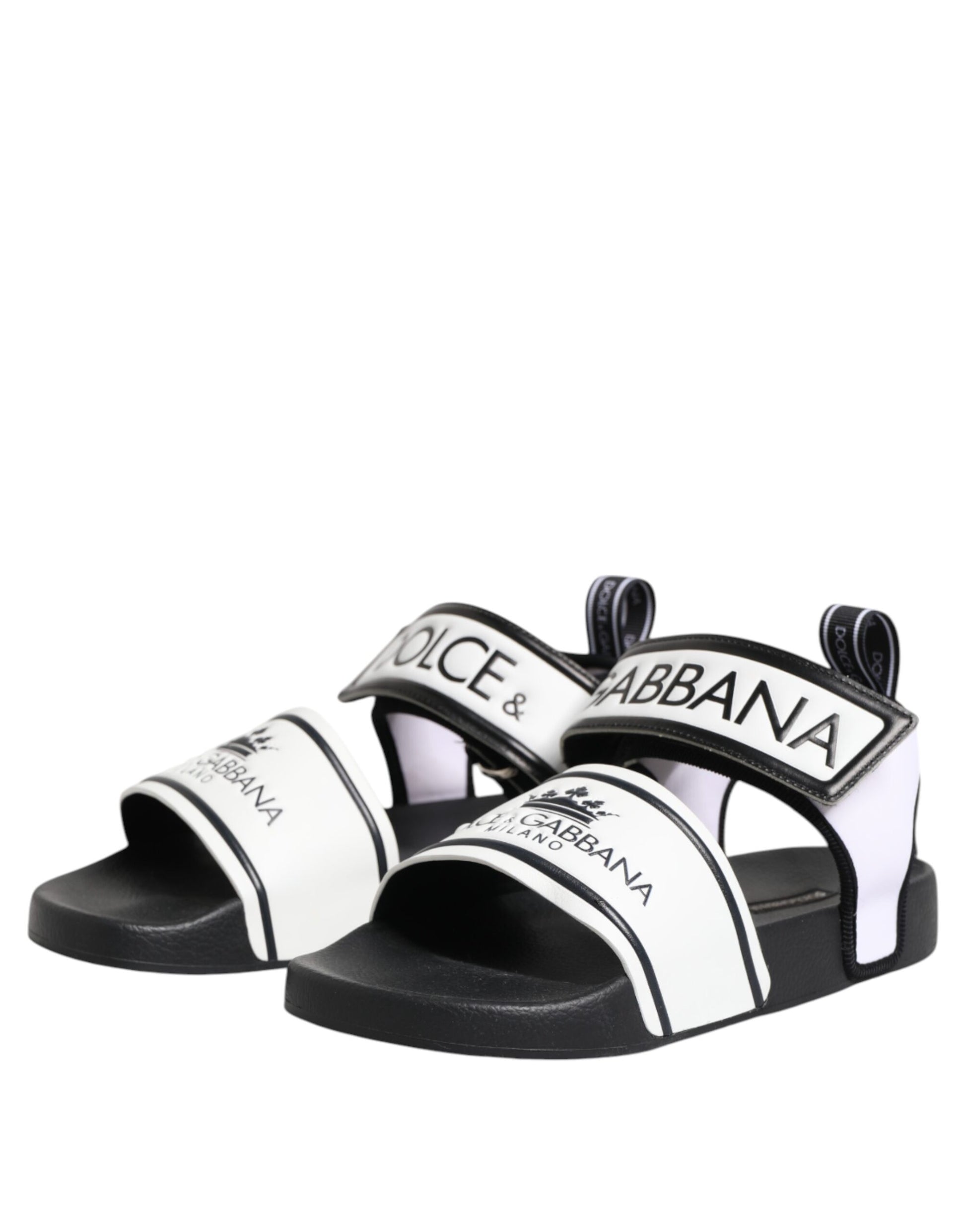 Black White DG Logo Slides Sandals Shoes
