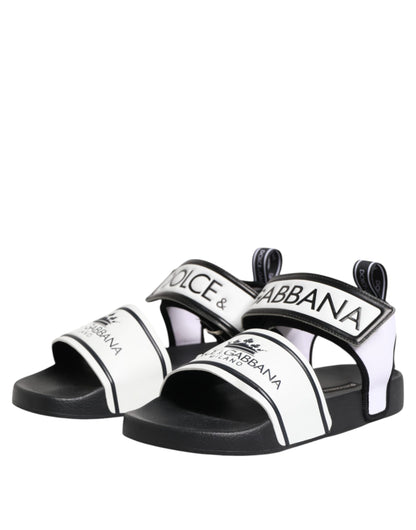 Black White DG Logo Slides Sandals Shoes
