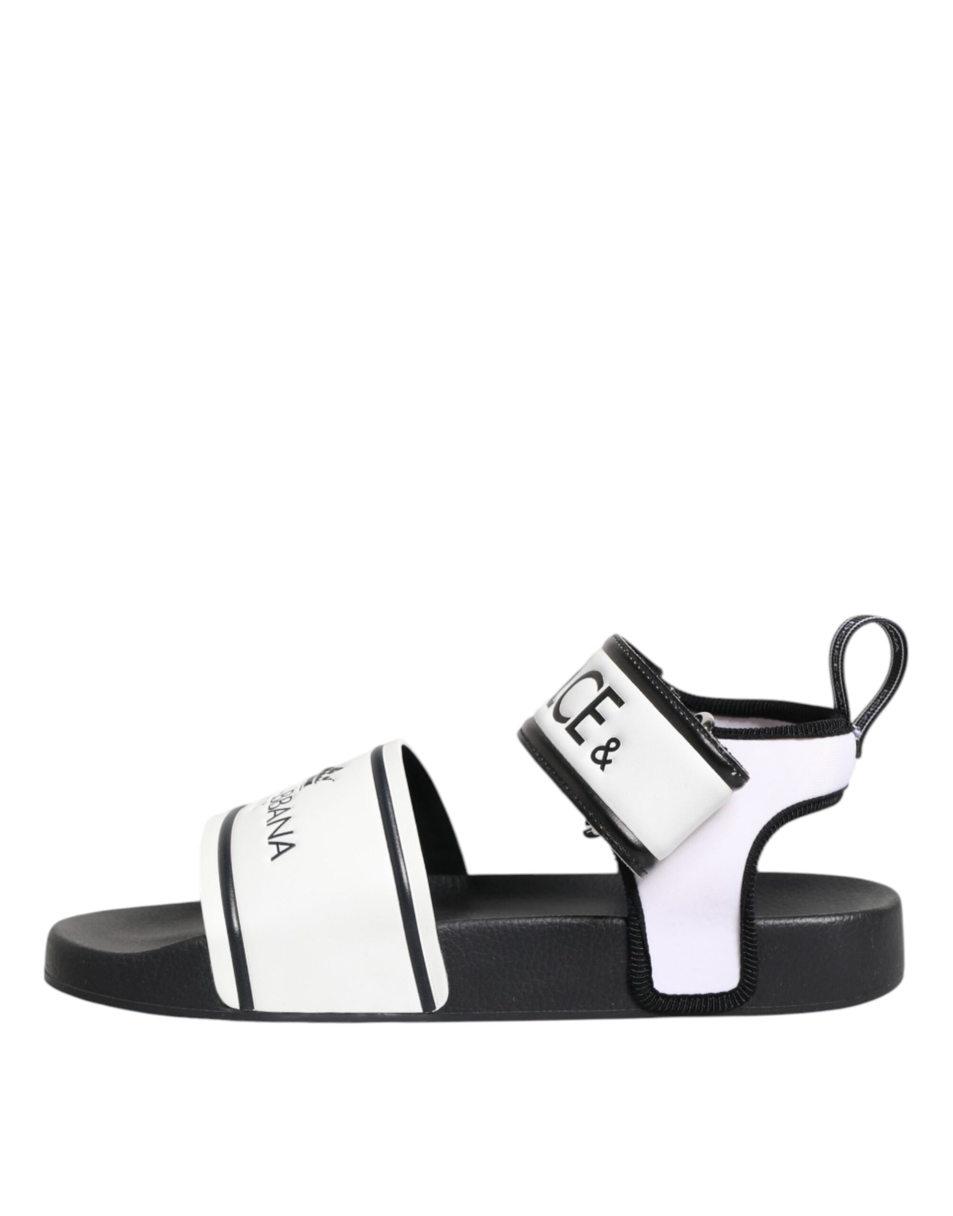 Black White DG Logo Slides Sandals Shoes
