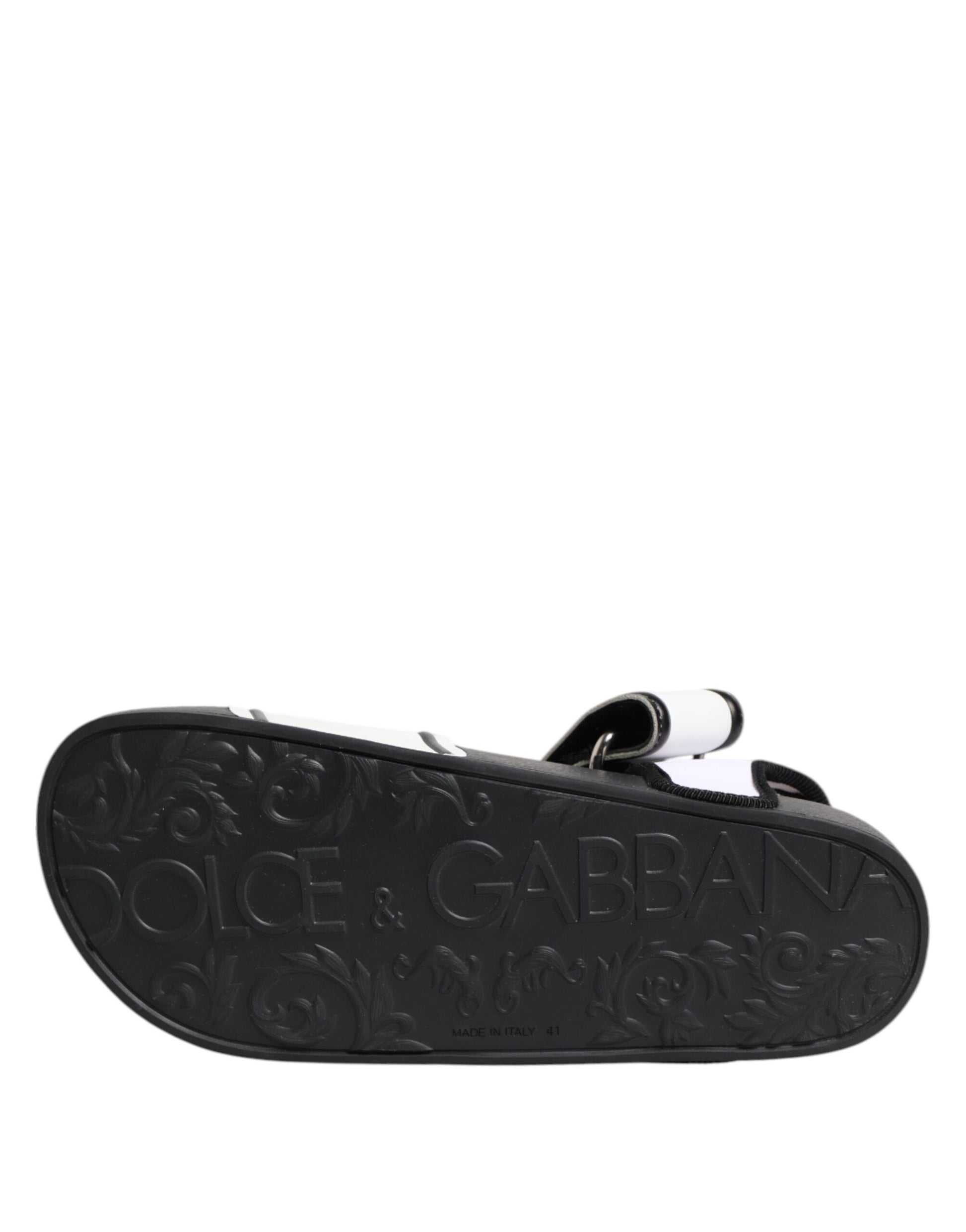 Black White DG Logo Slides Sandals Shoes