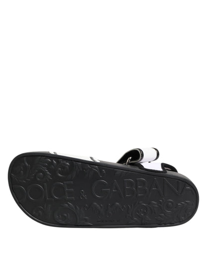 Black White DG Logo Slides Sandals Shoes