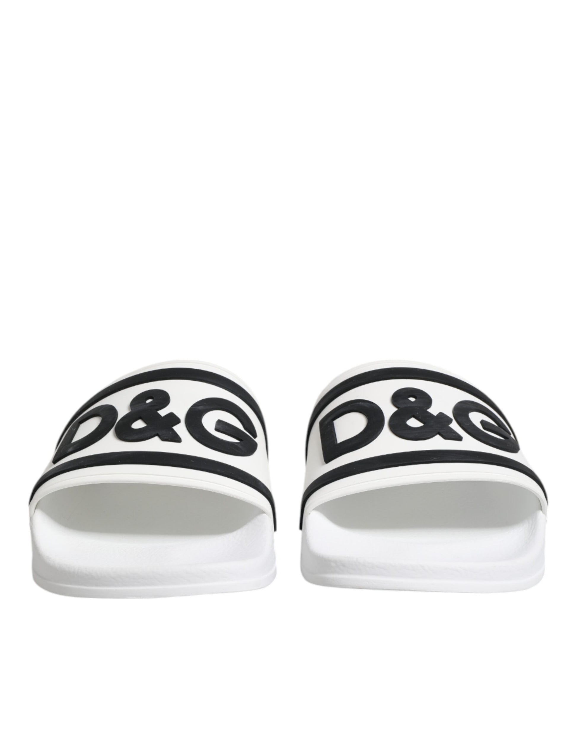 White DG Logo Slides Sandals Beachwear Shoes