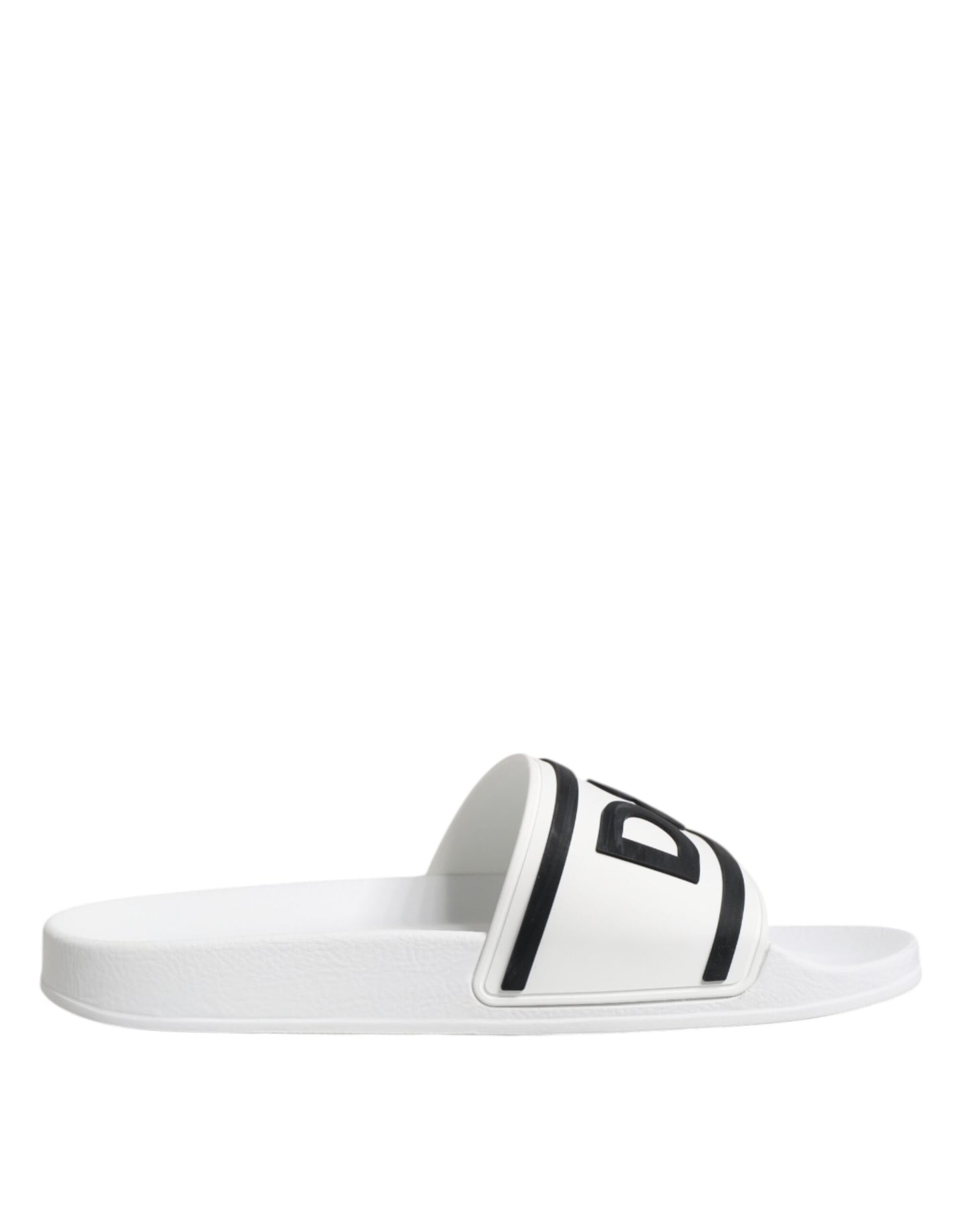 White DG Logo Slides Sandals Beachwear Shoes
