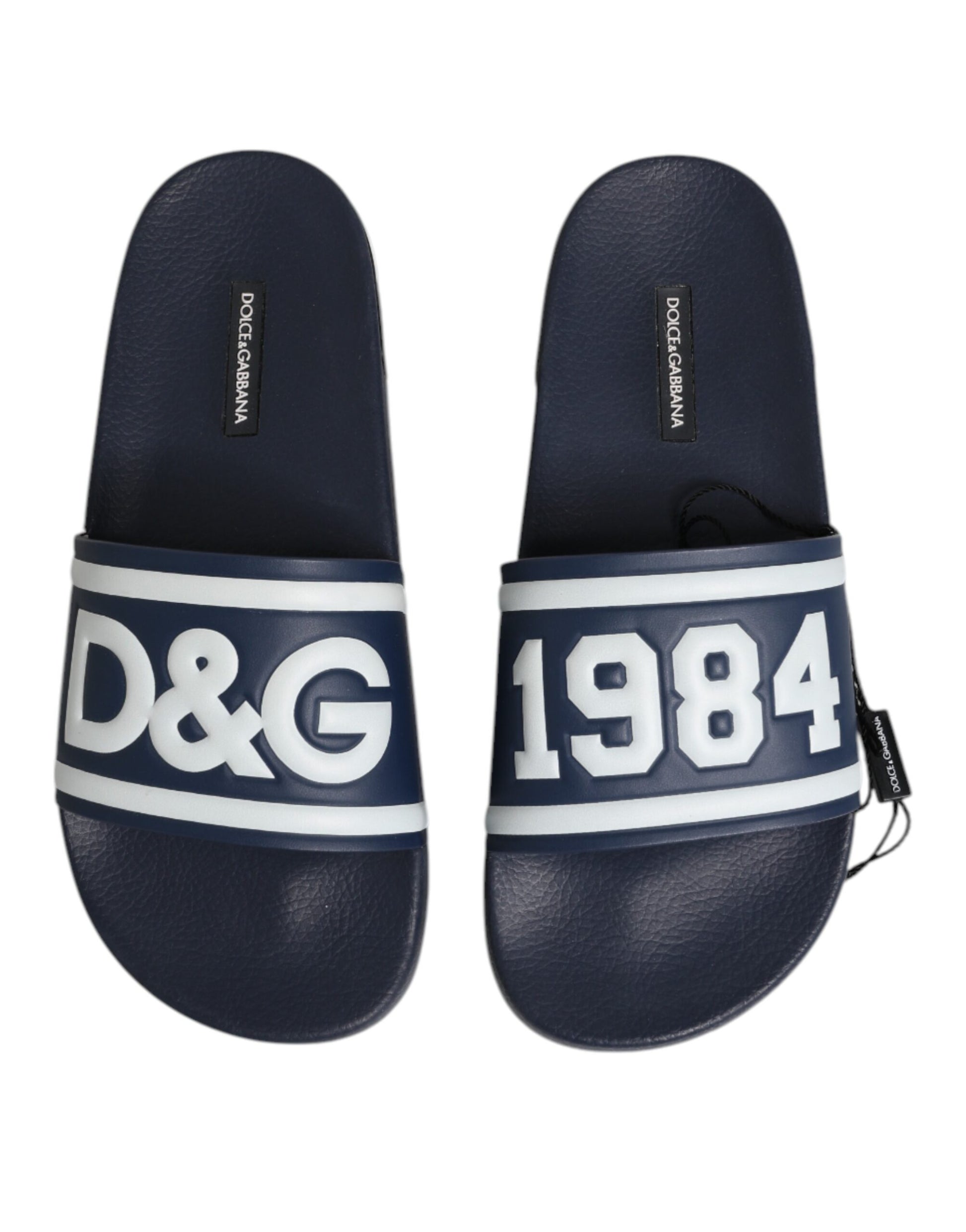 Blue DG Logo Slides Sandals Beachwear Shoes