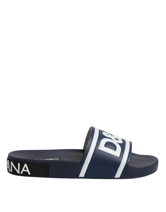 Blue DG Logo Slides Sandals Beachwear Shoes