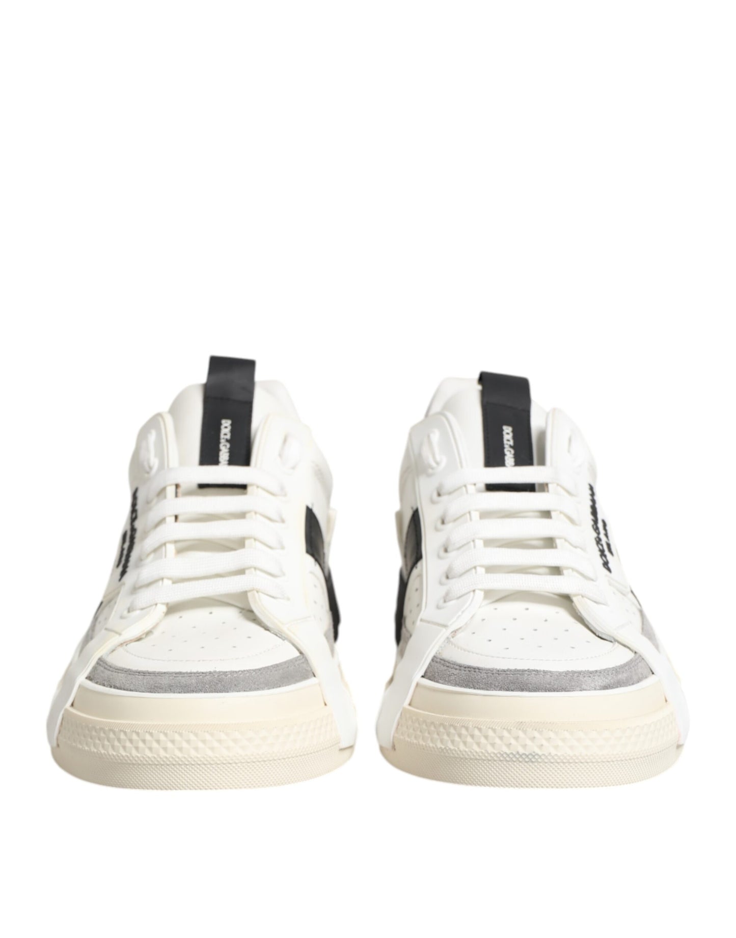 White Black Leather Milano Men Sneakers Shoes