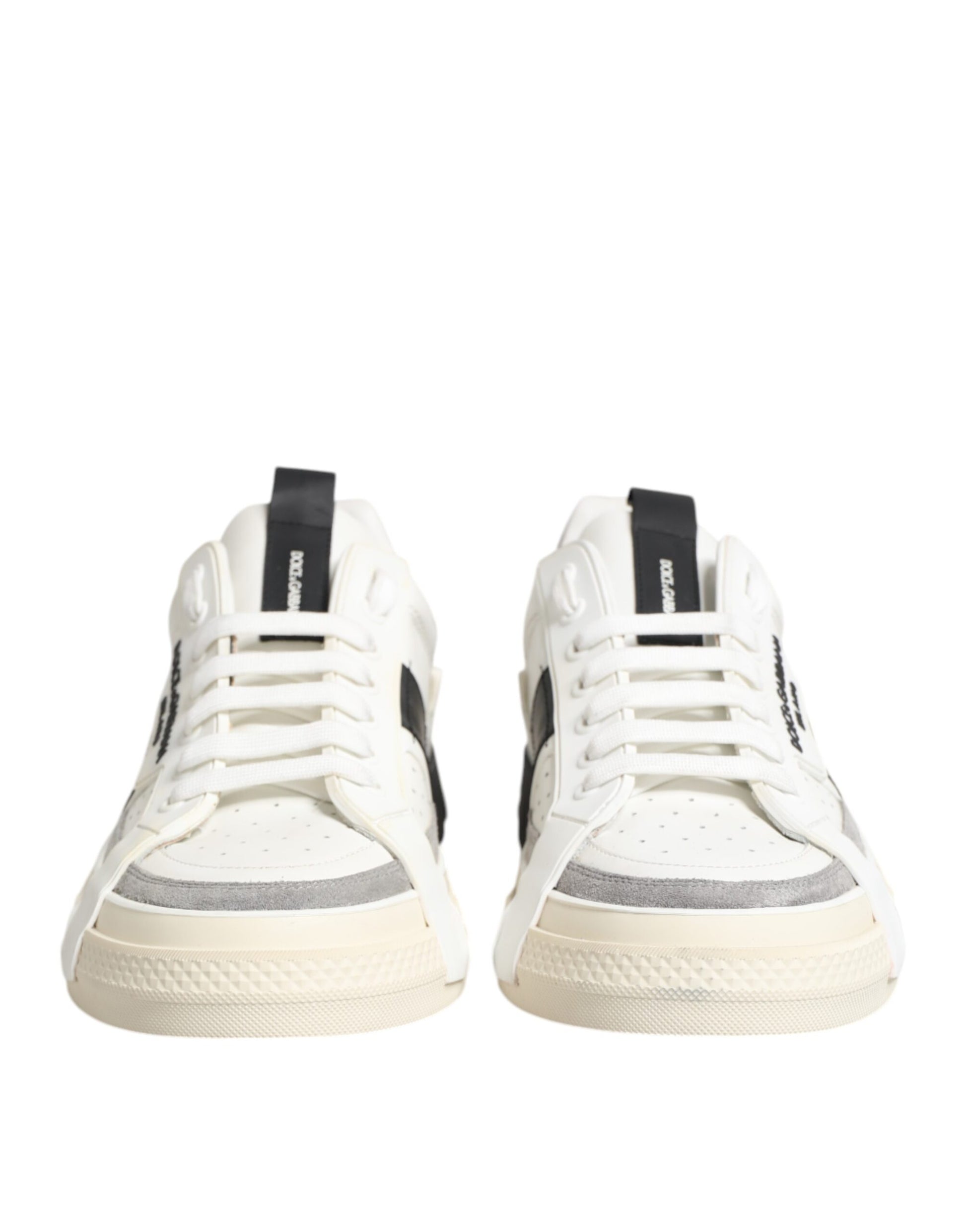 White Black Leather Milano Men Sneakers Shoes