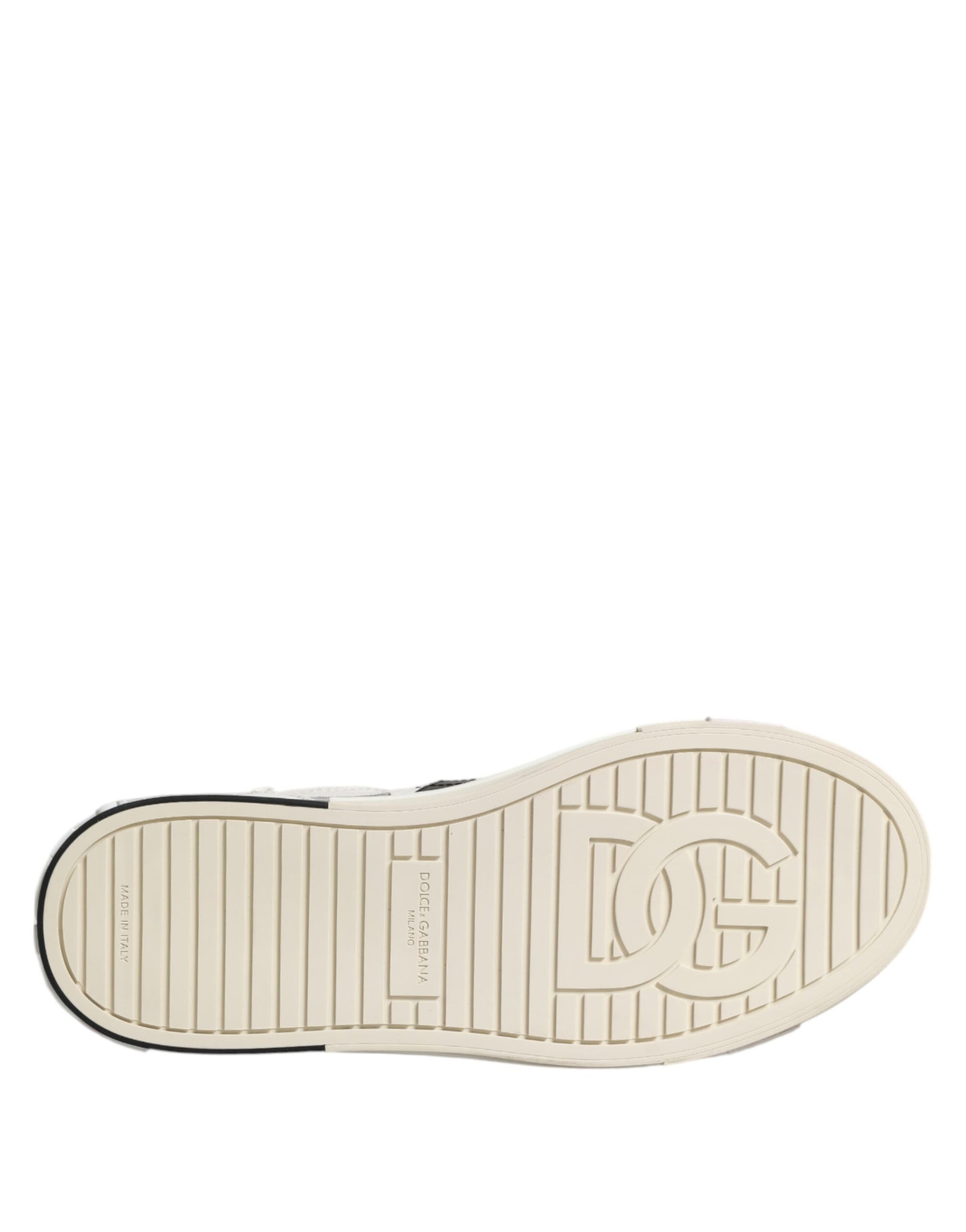 White Black Leather Milano Men Sneakers Shoes