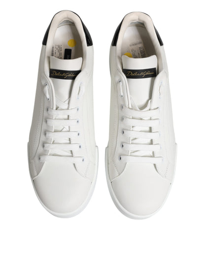 White Leather Lace Up Men Sneakers Shoes