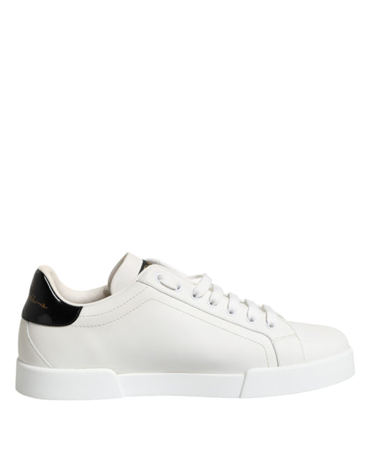 White Leather Lace Up Men Sneakers Shoes