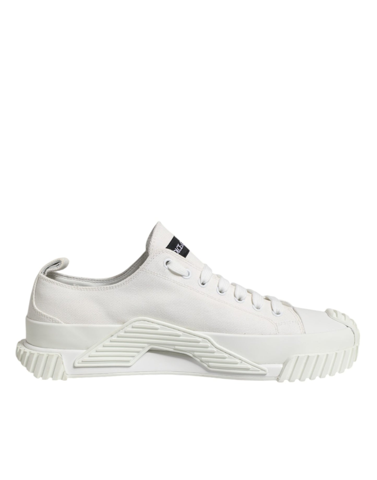 White Logo Print Lace Up Low Top Sneakers Shoes