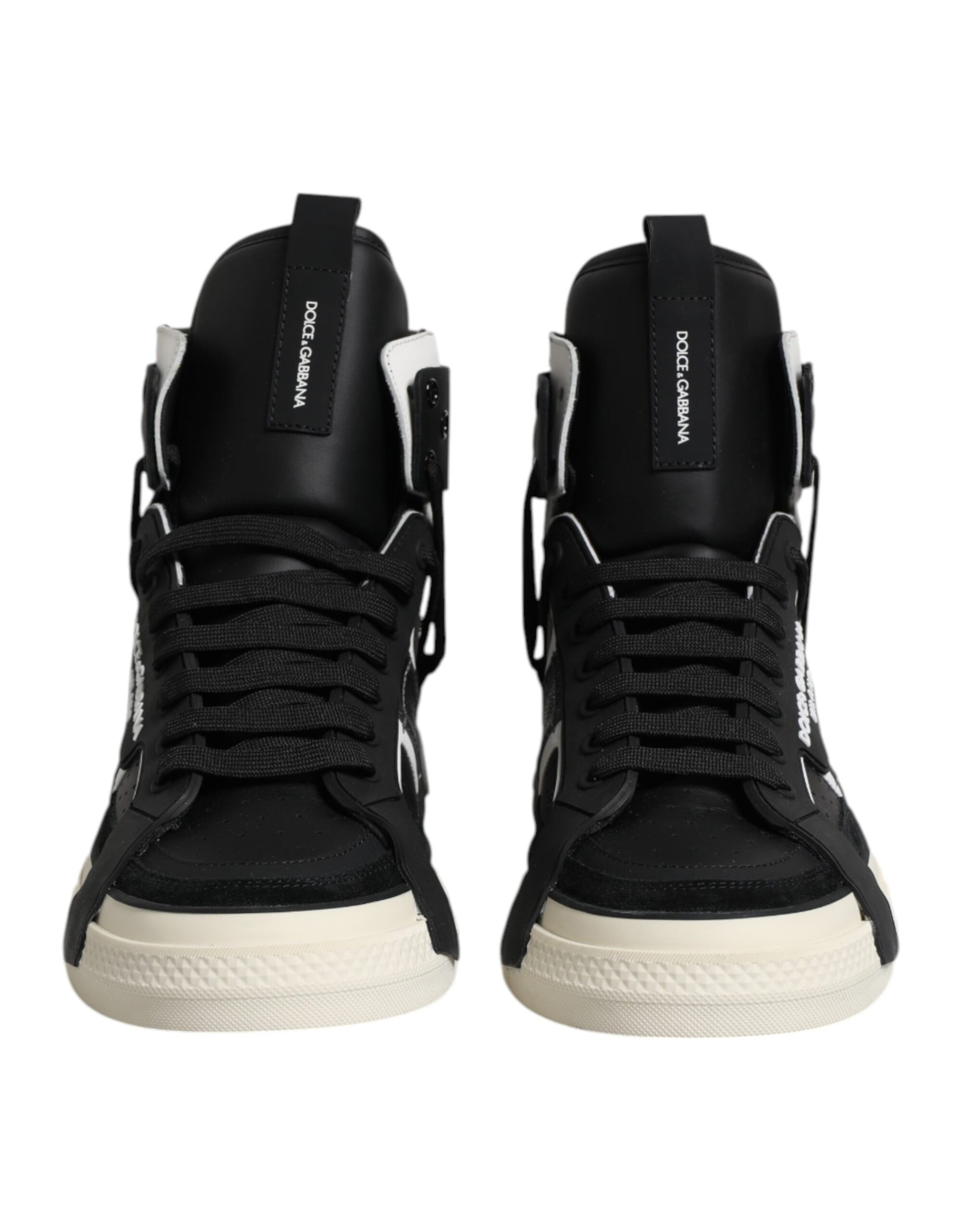 Black Leather High Top Logo Men Sneakers Shoes