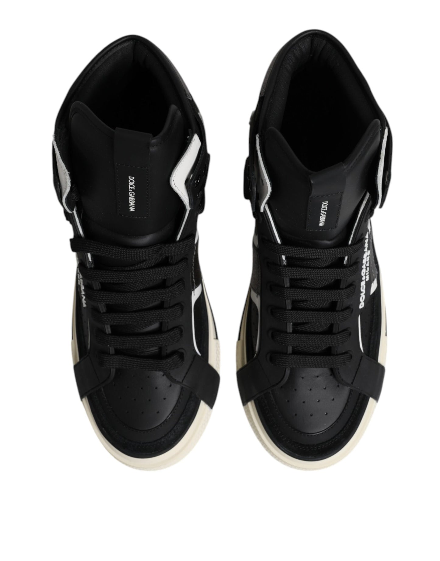 Black Leather High Top Logo Men Sneakers Shoes