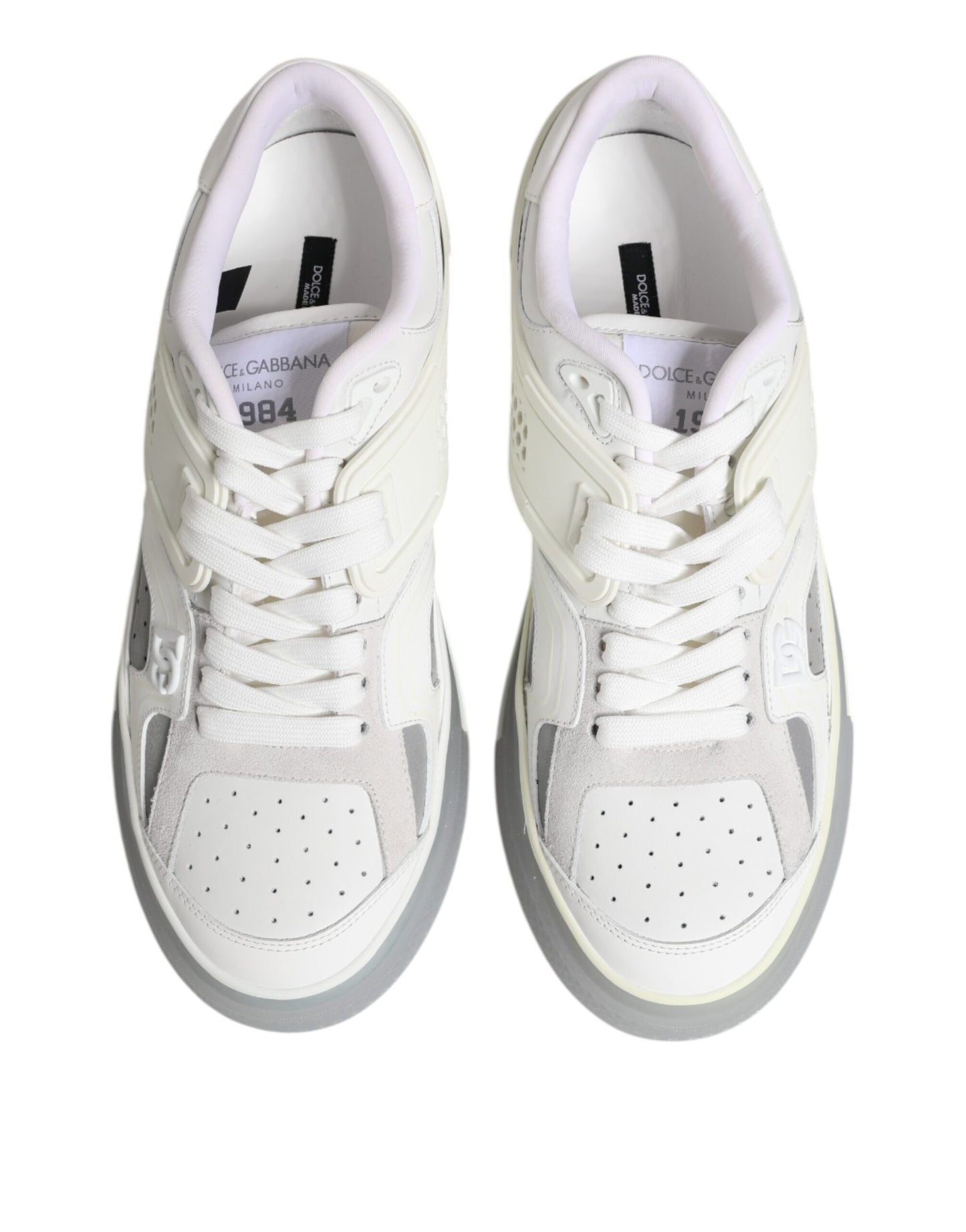 White Low Top DG Embossed Men Sneakers Shoes
