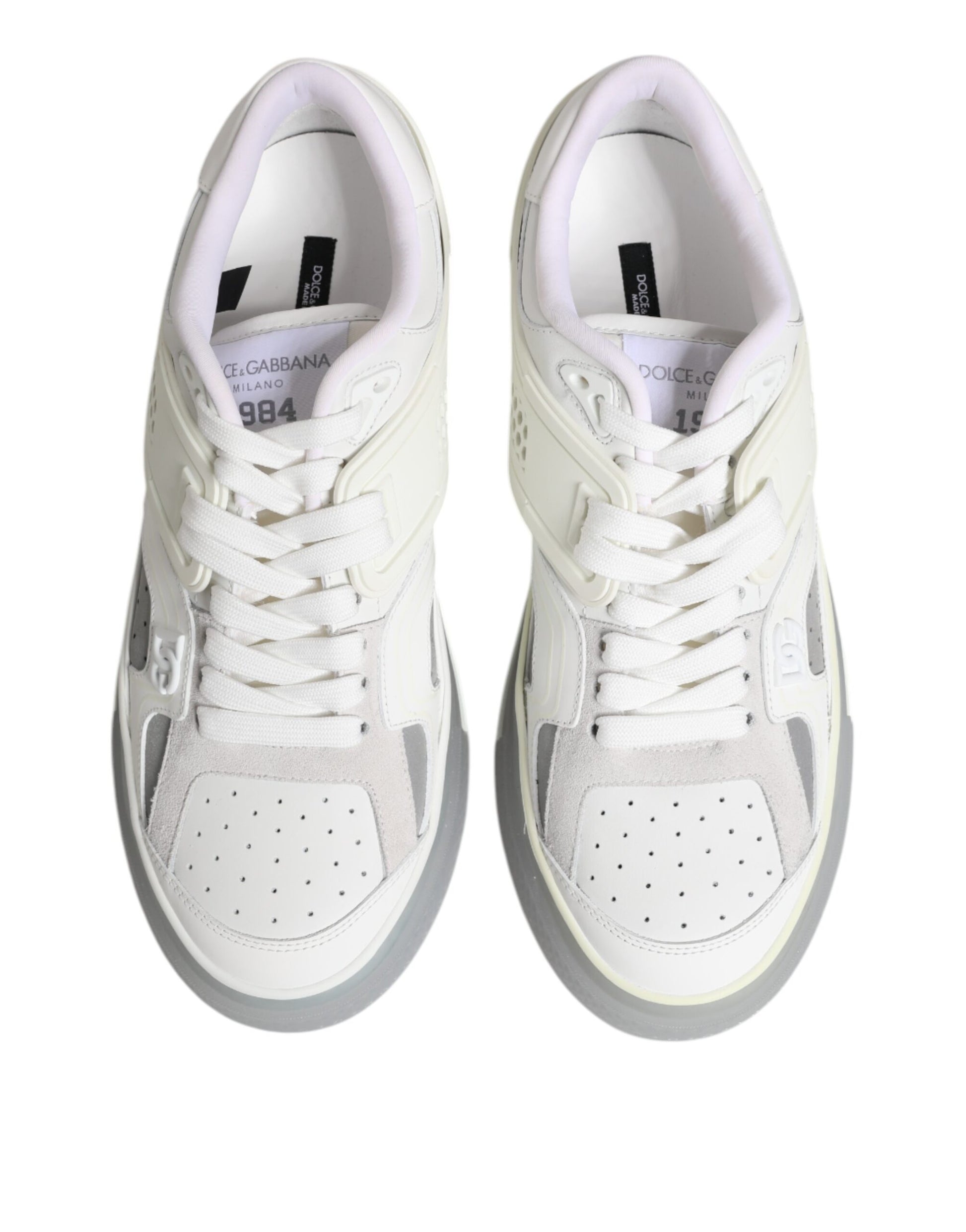White Low Top DG Embossed Men Sneakers Shoes