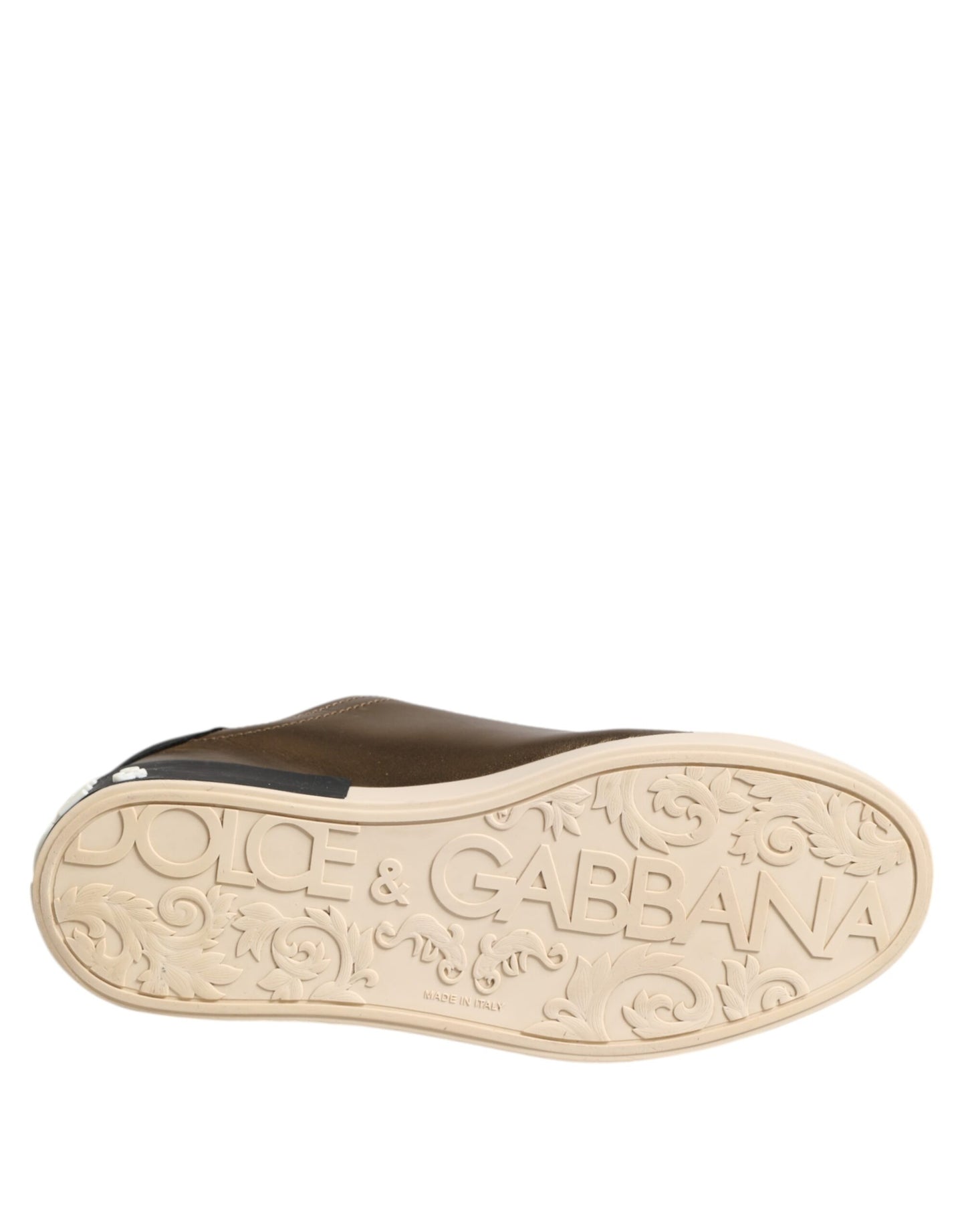 Gold Portofino Leather Low Top Sneakers Shoes