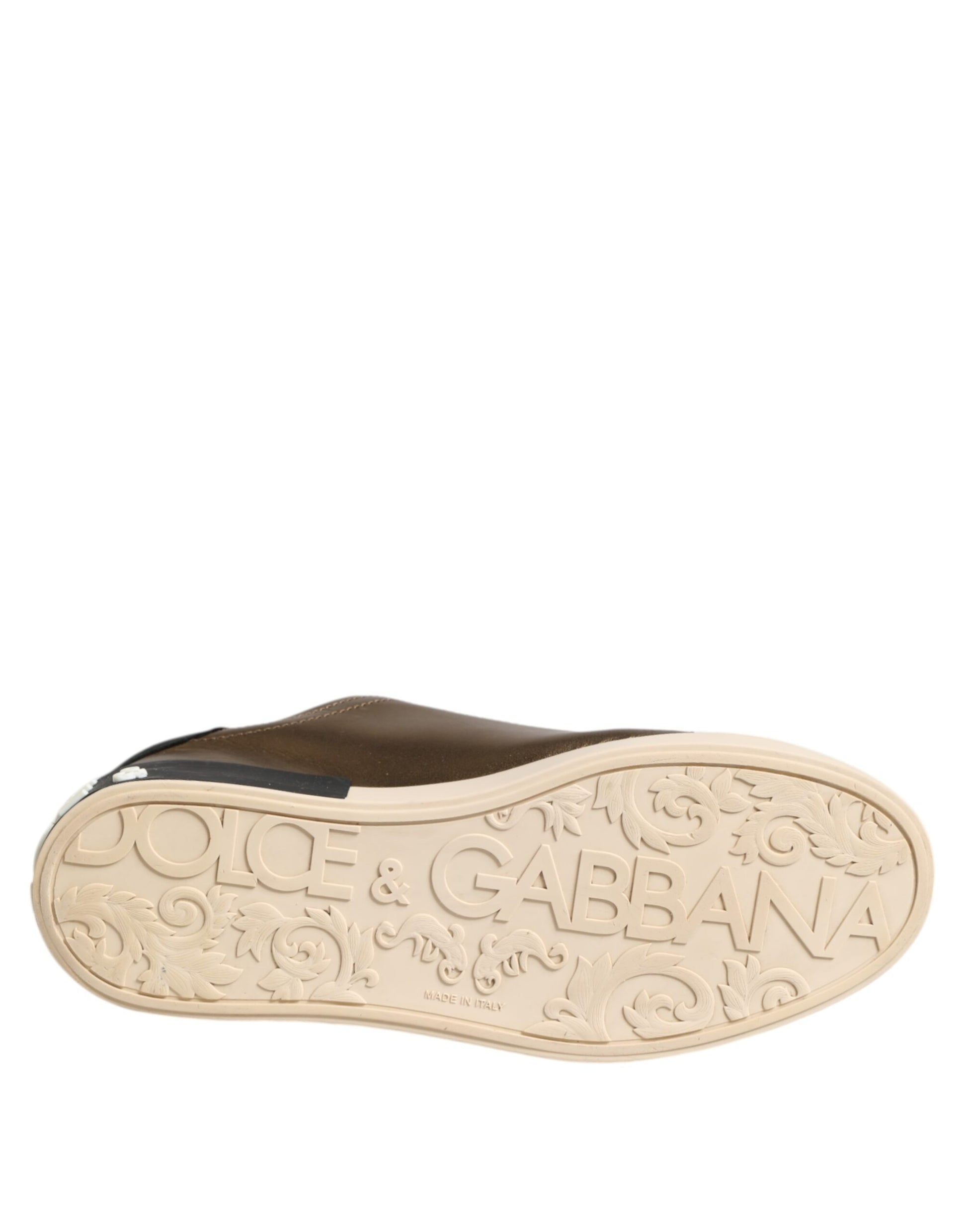 Gold Portofino Leather Low Top Sneakers Shoes