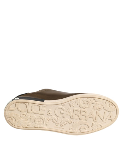 Gold Portofino Leather Low Top Sneakers Shoes