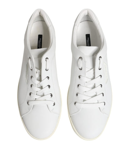White Leather Low Top Men Sneakers Shoes