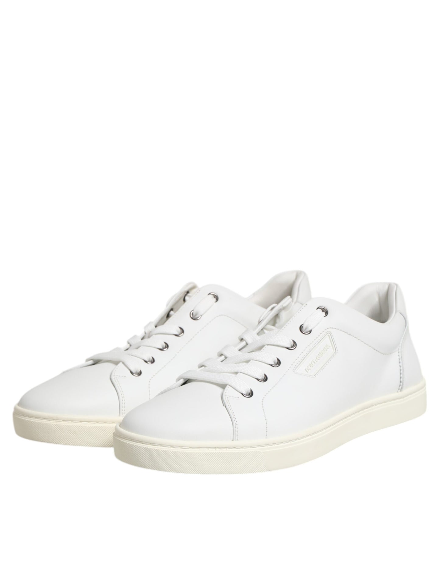 White Leather Low Top Men Sneakers Shoes